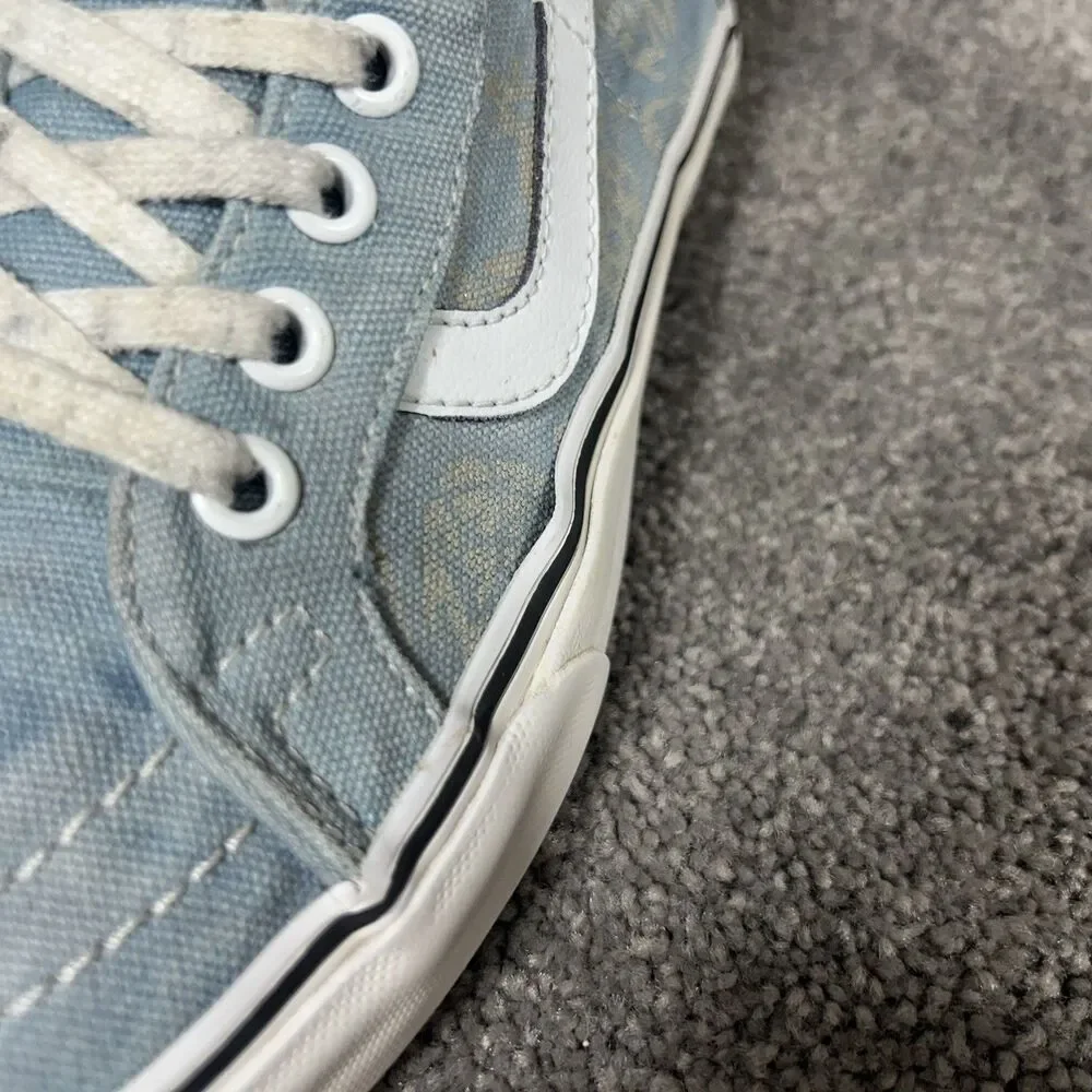 Vans Sk8 Hi Tapered Denim Women's Sz 6.5 Winter Sky Marshmallow Blue Skate Shoes